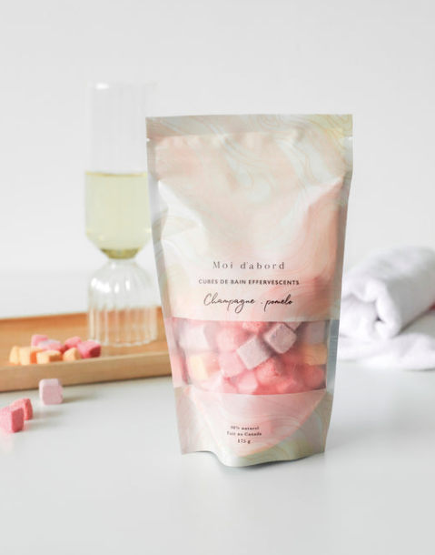 Cubes de bain effervescents - Champagne & Pomelo - Moi D'abord